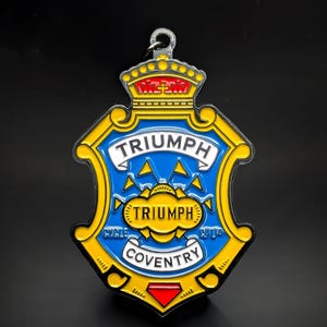Triumph Motorcycle Keychain Vintage Emblem Double-Sided Metal, Bonneville, Speed Twin, Gift