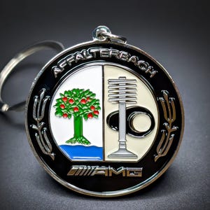 Mercedes-Benz AMG Affalterbach Keychain Double-Sided Metal, Original Emblem, G-Wagon, C-Class, GT, C63, GLE, Gift