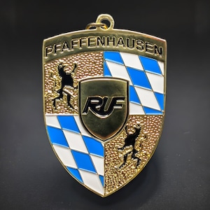 Porsche RUF Emblem Keychain Double-Sided Metal, Cayenne, 911, 718, Gift