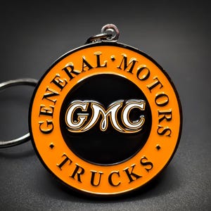 GMC Trucks Vintage Keychain Metal Double-Sided Emblem, Canyon, Sierra, Pickup Truck, Gift