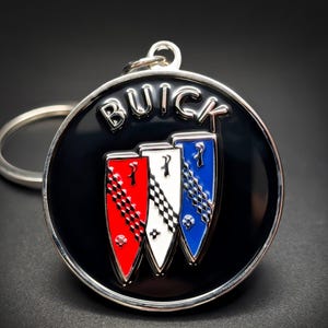 Buick Vintage Keychain Double-Sided Metal Emblem, Regal, Enclave, GNX, GSX, Roadmaster, LeSabre, Gift