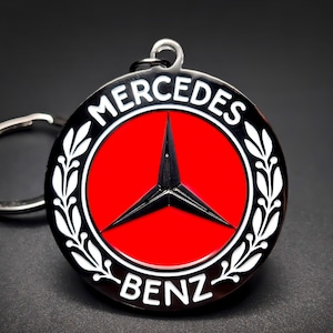 Mercedes-Benz Vintage Keychain Double-Sided Metal Emblem, AMG, Club, C-Class, GT, C63, GLE, Gift