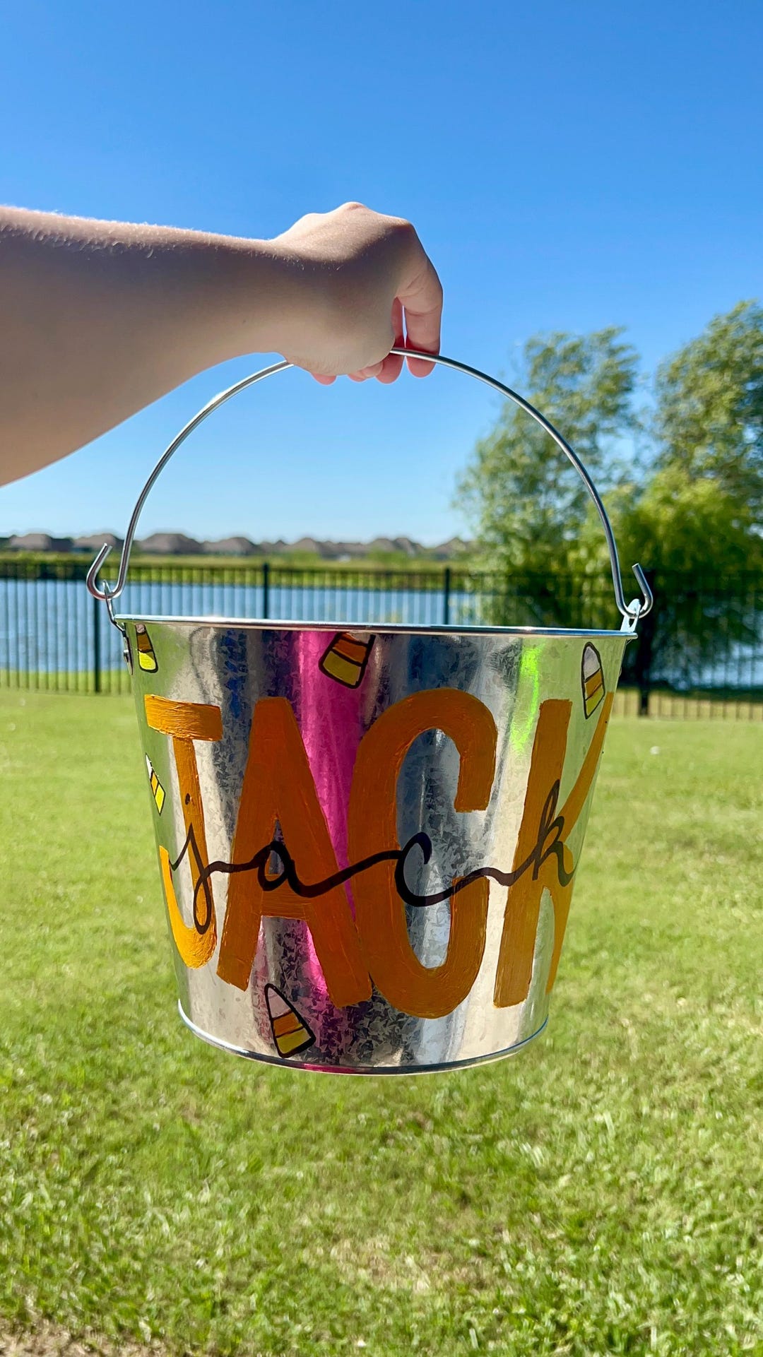 Hand Painted Personalized Name Halloween Bucket - Etsy