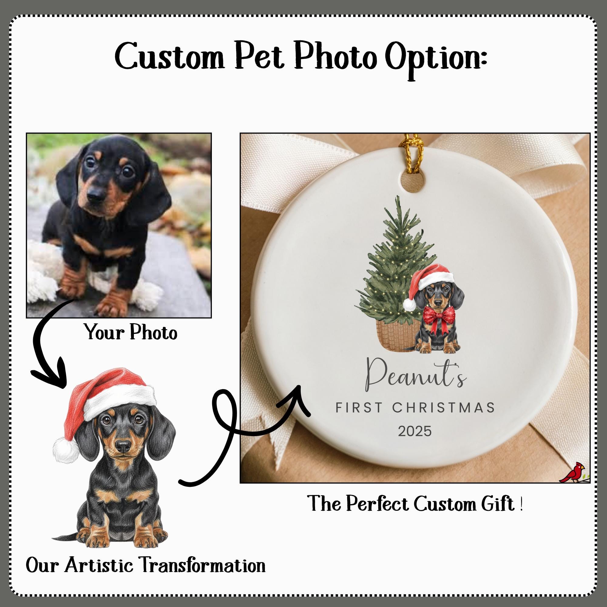 Small Ceramic Cockapoo Personalized Cockapoo Puppy's First Christmas Ornament: Ceramic ...