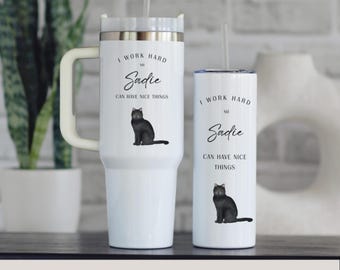 Custom British Shorthair Cat Tumbler | Personalized Pet Portrait Gift | 40oz & 20oz Travel Cup