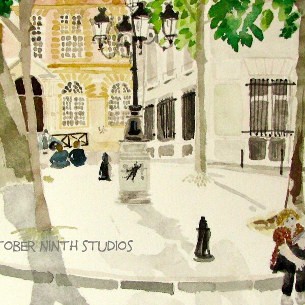 Where Am I, Paris ...  Limited Edition Art Print, from one of my original watercolors,