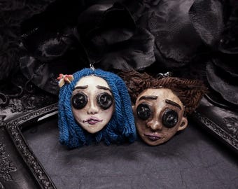 Twitchy witchy Earrings Handmade Polymer Clay Button girl earrings