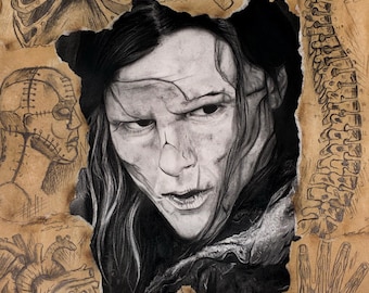 Frankenstein 2025 Art Print horror goth lovers wall art hand drawn