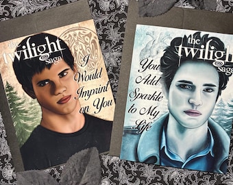 Twilight Valentines day card l funny valentine Edward Cullen and Jacob Black Valentines gift