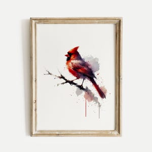 Northern Cardinal Watercolor Acrylic Poster Print, Bird Wall Art, Nature-Inspired Home Decor, Peaceful Gift for Animal and Wildlife Lovers