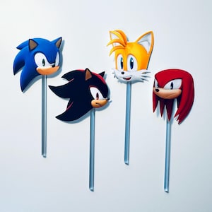 Sonic Cupcake Toppers / Tails Cupcake Toppers / Knuckles Cupcake Toppers / Shadow Cupcake Toppers / Sonic Party / Sonic Birthday