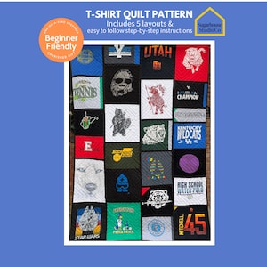 T-shirt Quilt Pattern, Memory Quilts, Sports Team Quilts digital download, printable PDF