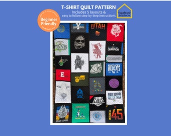T-shirt Quilt Pattern, Memory Quilts, Sports Team Quilts digital download, printable PDF