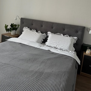 Cotton Waffle Blanket, Organic Cotton, Cotton Blanket, Gray Waffle Blanket , Soft Cotton Blanket , Cozy plaid, Bedspread, Waffle blanket
