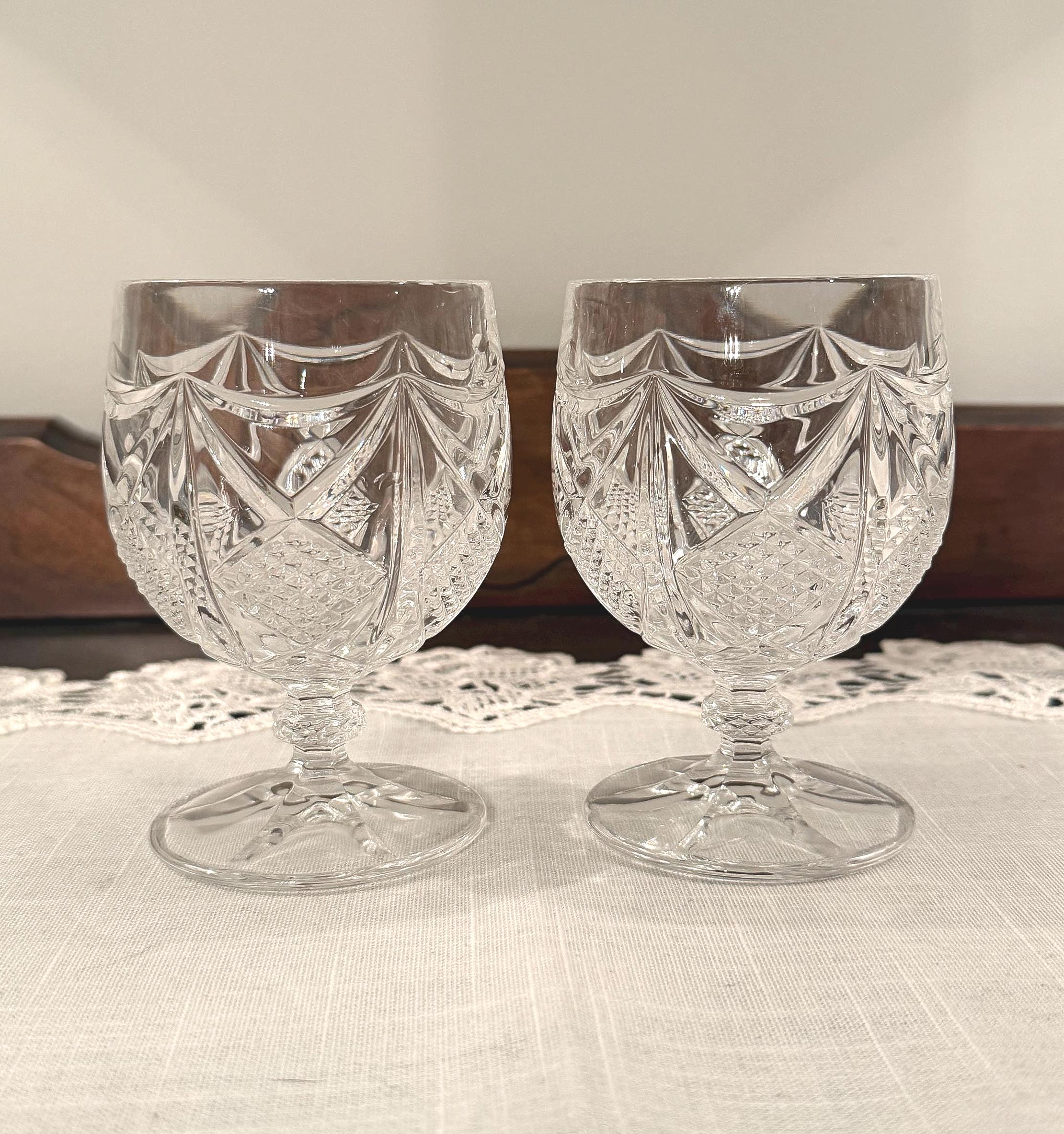 European Vintage Crystal Wine Glasses - Etsy display picture 1