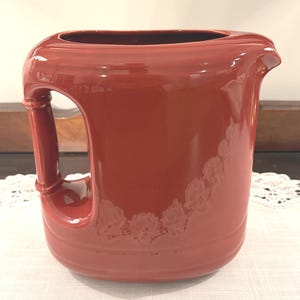 Vintage Essentials Japan Oxblood Pitcher Vase – Sculptural MCM Modernist Ceramic – Burgundy Glaze – 7.75” Japanese Export