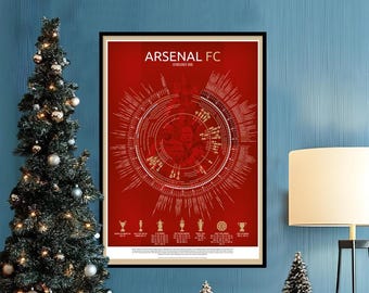 Arsenal Poster, Emirates Stadium Football Poster, Sports Bedroom Poster, Wall Art
