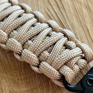 Tactical Paracord Keychain with Carabiner, Handcrafted Paracord Survival Keyring for Knife, Custom Color Cord Lanyard Accessory Gift