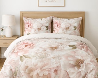 Vintage Rose Comforter | Blush Peony Botanical Bedding