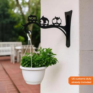 Metal Plant Hook Funny Birds Bracket for Hanging Basket Wall Mounted Garden Hanger Outdoor Decor Gift for Plant Lover Balcony Planter Hook