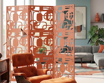Coral Metal Room Divider: Dopamine Interior Partition with Geometric Design