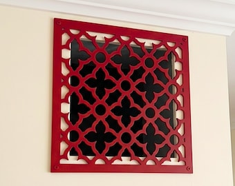 Cubierta de ventilación metálica con color, tamaño y diseño personalizados: panel decorativo de ventilación.