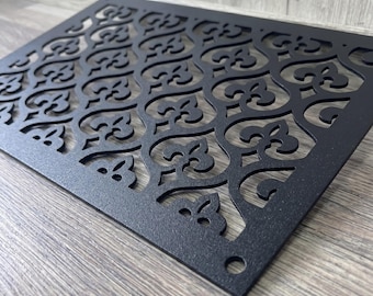 Cubierta de ventilación negra victoriana: rejilla de ventilación de pared metálica exterior