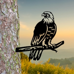 Metal Tree Stakes Eagle Garden Yard Decor Bird Art for Tree Trunk Gift for Nature Lover Outside Decor Garden Stake Eagle Gardeners Gift