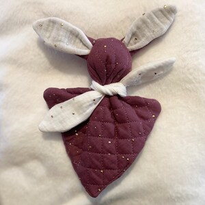 Soft toy, rabbit soft toy, personalized soft toy, plush toy, rabbit soft toy, birth soft toy, baby soft toy, first soft toy, golden mauve