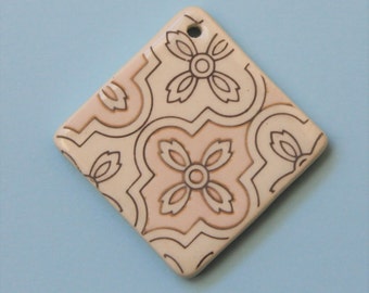 Light Tile Diamond Pendant - About 1" on each side