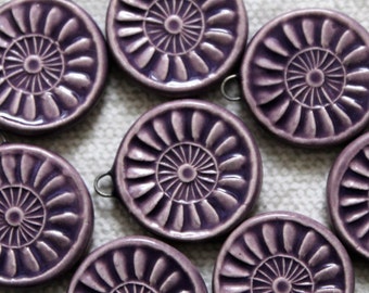 Purple Circle Fan Design Tile Charms (2 pc.)