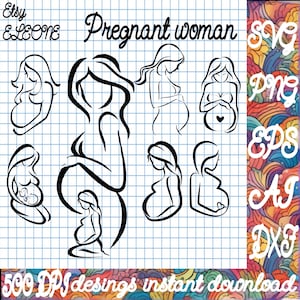 Kobieta w ciąży SVG, Kobieta w ciąży na kolanach SVG, prezent dla mamy w ciąży, Baby Loading SVG, pliki SVG dla Cricut, kobiety w ciąży SVG, nowa mama SVG