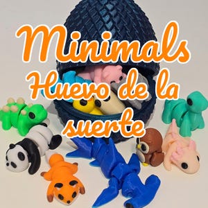 Minimals Huevo - Juguetes flexibles educativos y sensoriales - 10 minimals aleatorios