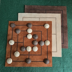 Historisches Spiel- & Würfelset - Nine Men's Morris - Römisch/Mittelalter/LARP