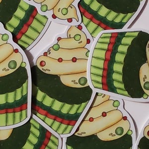 Sticker vinyle vert velours Seuss inspiré cupcake