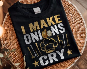 Je fais pleurer les oignons, cadeau drôle pour maman qui cuisine, haut de cuisine de chef cuisinier à domicile pour fille, cadeau pour elle et lui, cuisiniers, chefs, gourmets, t-shirt unisexe à manches courtes