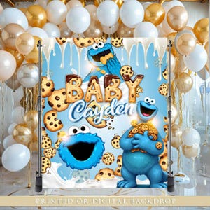Benutzerdefinierte Cookie-Babyparty-Hintergrund | Little Cookie Oven Geburtstagsgirlande | Personalisierte Baby Shower Party Tisch Zeichen | Sofort Digital