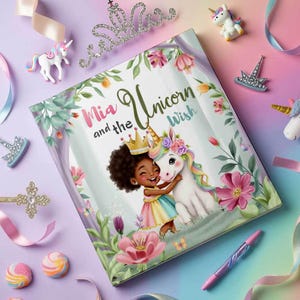 Libro infantil de unicornio, libro de cuentos de unicornio personalizado, libro de primer cumpleaños, libro de cuentos personalizado, libro infantil personalizado, cuento de unicornio