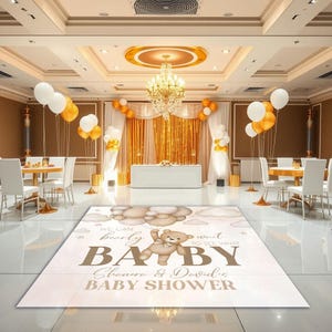 STAMPATO o DIGITALE Boho Teddy Bear Baby Shower Floor Decal / Bear Floor wrapper / Baby Shower Decal / Boho Bear pavimento wrapper
