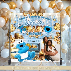 Benutzerdefinierte Cookie-Babyparty-Hintergrund | Little Cookie Oven Geburtstagsgirlande | Personalisierte Baby Shower Party Tisch Zeichen | Sofort Digital