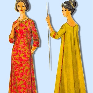 Patrón de costura MUU-MUU elegante, 1963, tres paneles, escote redondo, bolsillos laterales, ribete, corte holgado, talla 8-10, pequeño, raro