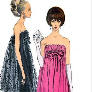 Vintage 1966-STUNIING EVENING GOWN-Cocktail Dress-Vogue Special Design-Sewing Pattern-Two Styles-Featured in Vogue-Uncut-Size 10-Rare