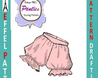 1950s-PANTIES-Shaped Yoke-Ruffle Leg-Soft Gathers-Pattern Drafting Design-All Sizes-Toddler-Adult-Plus-Pdf- FREE 1957 Sewing EBook