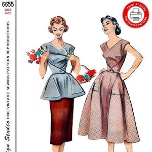 Può includere: Riproduzione di cartamodello vintage per un abito con un corpetto aderente e una gonna ampia. Il modello è del 1955 ed è disponibile nelle taglie 14-20. Il modello è stampato su carta bianca con inchiostro nero. Il modello è per un abito con un corpetto aderente e una gonna ampia. Il modello è del 1955 ed è disponibile nelle taglie 14-20. Il modello è stampato su carta bianca con inchiostro nero. Il modello è per un abito con un corpetto aderente e una gonna ampia. Il modello è del 1955 ed è disponibile nelle taglie 14-20. Il modello è stampato su carta bianca con inchiostro nero.