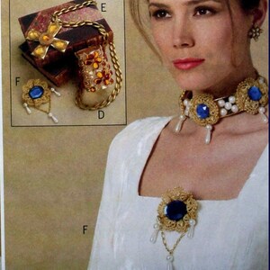 HISTORICAL ROYALTY JEWELRY- Craft Sewing Pattern- Choker- Bracelet -Stunning Necklaces- Brooch- Belt -Collar of Office- Uncut-One Size-Rare