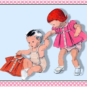 Vintage 1957-PARTY DRESS-PANTIES-Sun-Suit-Sewing Pattern-Dress with Frills-Puff Sleeves-Smock-Dress-Ruffling Trim-Tie-Back Bow-Size 1-Rare