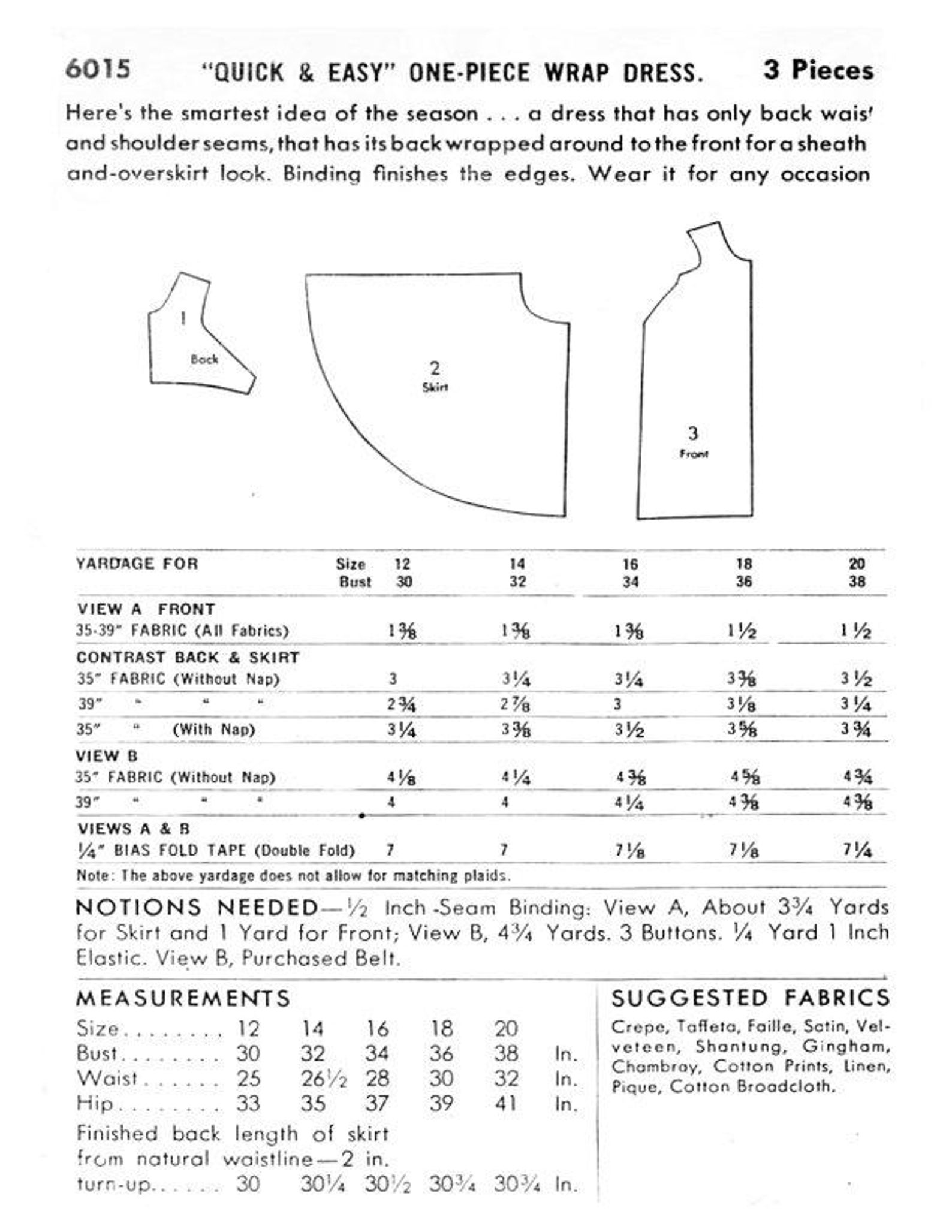 Pattern Walk Printable 1952-famous Walk Away Wrap Dress-easy to Make-a Dream to Wear-pdf ...
