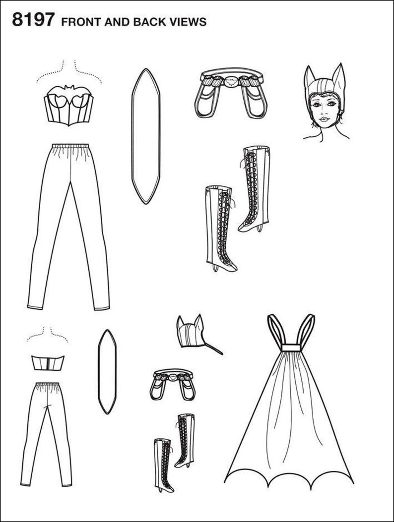 RETRO Batgirl-costume Sewing Pattern-bustier-dc Comics Original ...