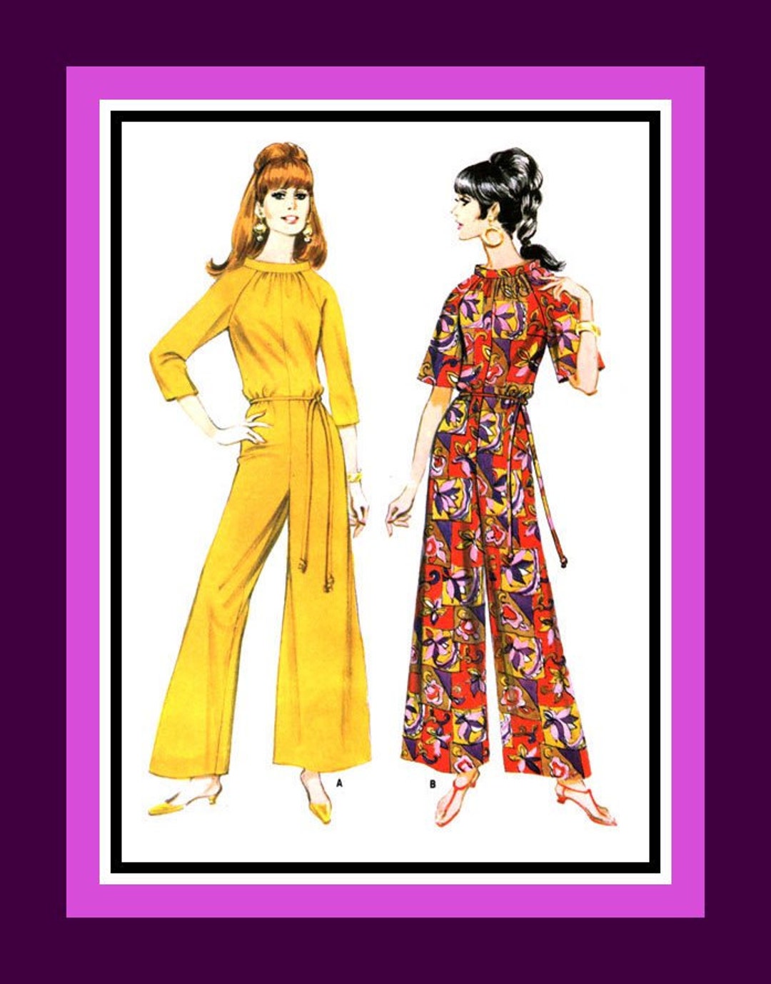 Vintage 1967-PARTY GIRL Mod-sexy Fun Jumpsuit-two Styles Sewing Pattern ...