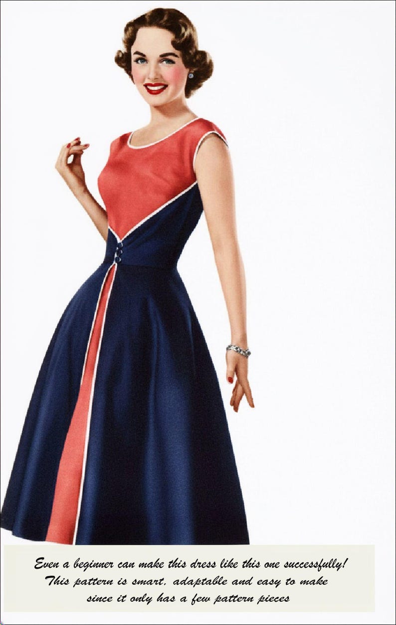 Pattern Walk Printable 1952-famous Walk Away Wrap Dress-easy to Make-a Dream to Wear-pdf ...
